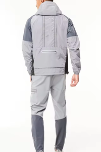 Chándal Cortavientos con Logotipo Personalizado, Color Sólido, Impreso, de Alta Calidad, 100% Nailon, Impermeable, Ligero, de Dos Piezas - Product Image 3