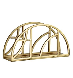 Servilletero Acabado dorado Diseño de alambre de metal Hogar, hotel y restaurante Decoración de mesa Artículo de utilidad Alta calidad - Product Image 1