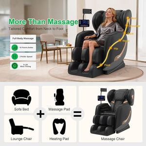 Sillón de Masaje Eléctrico de Cuero PU, Gravedad Cero, Masaje Corporal Completo, Presión de Aire, Plegable, Portátil, con Bluetooth y Música - Product Image 2