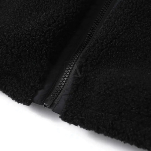 Black <b>With</b> White Color Good Selling Winter Wear Make Your Own Newest Style Men Outer Casual Fashionwear Sherpa <b>Fleece</b> <b>Jacket</b> - Product Image 4