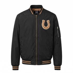 Chaqueta Bomber de Nylon Personalizada para Hombre con Parche de Chenilla, Forro de Satén, Estilo Rodeo Western, Corte Relajado/Amplio, Venta al por Mayor OEM - Product Image 1