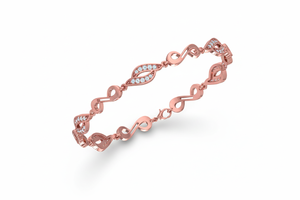 Pulsera de Cadena con Eslabones Infinitos Elegante de Oro de 14K y Diamantes Naturales para Mujer - Product Image 4