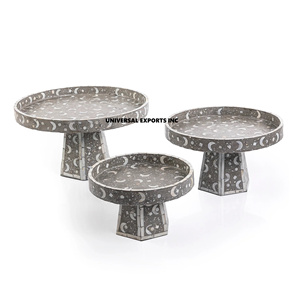 Juego de Tres Soportes para Chocolate de Madera con Diseño de Luna, Tazón de Dulces de Lujo, Excelente Calidad, Hecho a Mano, Nuevo Tazón para Chocolate - Product Image 1