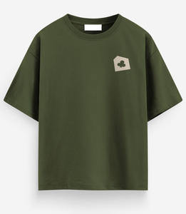 เสื้อยืดวินเทจสำหรับผู้ชายทรงโอเวอร์ไซส์ไม่สวมคอตตอนกันยูวีลายพื้นแบบ100% - Product Image 4