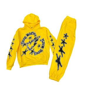 Ensemble survêtement homme personnalisé de haute qualité, pantalon de survêtement ample en molleton français, impression gonflée, pantalon de survêtement et sweat-shirt - Product Image 3