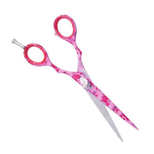 Tijera de peluquero para corte de pelo, recubierta de papel tijera de acero inoxidable de salón, tamaño de 5,5 pulgadas con reposapiés plateado - Product Image 4