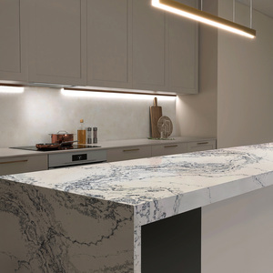 Custom <b>Prime</b> Core Modern Hotel Kitchen Bathroom Vanity Tops Calacatta Carrara Quartz Artificial Stone Countertops Fire Resistant - Product Image 3