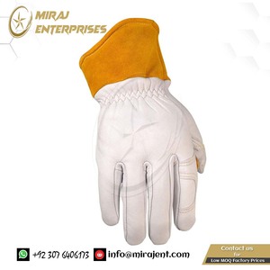 Guantes de fundición y soldadores a granel personalizados Guantes de soldadura de marca privada con logotipo y diseño personalizado de cuero natural - Product Image 6