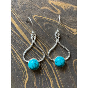 ต่างหูแฟชั่นสีเทอร์ควอยซ์ 3.2 กรัม - Product Image 1