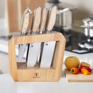 Ensemble de couteaux Wallop Kitchen Chef Utility Couteau à éplucher les fruits Ensemble de blocs de couteaux de cuisine professionnels en acier inoxydable de 9 pièces