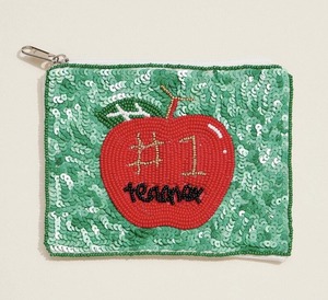 Porte-monnaie en perles fait main, pochette zippée colorée avec thème estival, crème glacée, flamant rose, vélo, coquillage, oursons en gélatine - Product Image 6