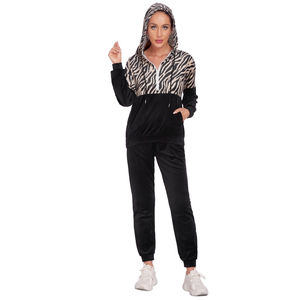 Survêtement Femme 100% Coton Polaire Impression Personnalisée Survêtement Fermeture à Glissière Dernière Mode Survêtement Haute Qualité - Product Image 6