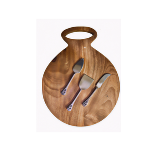 Plateau à fromage rond en bois d'acacia de qualité supérieure, fait à la main, durable, prix de gros abordable - Product Image 1