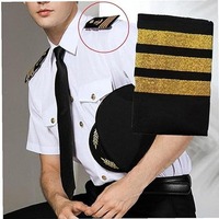 Épaulettes d'uniforme de capitaine de la Marine fabriquées à la main OEM Épaulettes de vêtement brodées sur mesure Écussons d'uniforme de rang supérieur