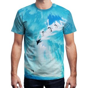 Camiseta de cuello redondo de lujo para hombre, con impresión diseño personalizado por sublimación, 100% algodón, fabricada en Pakistán, precios al por mayor - Product Image 1