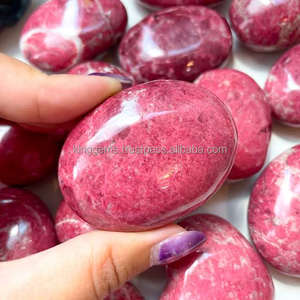 Pierre de palmier en thulite de haute qualité naturelle, cristal semi-précieux, sphère pour la guérison par le reiki, la méditation, le feng shui, rose, Inde - Product Image 2