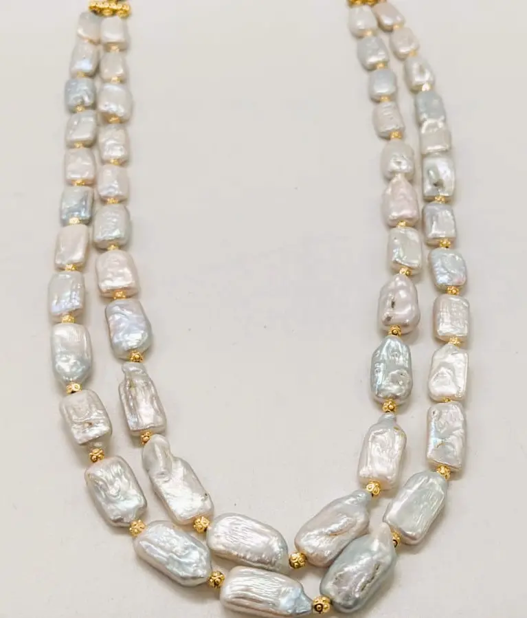 Luxus schmuck machen natürliche Barock Süßwasser Perle Rechteck steht Perlen für DIY Halskette für Frauen