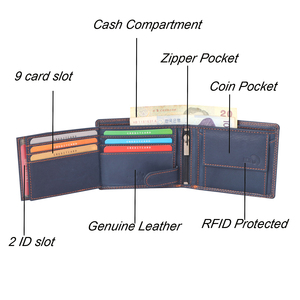 Men's Premium Bi-Fold Leather <b>Wallet</b> <b>RFID</b> Feature Open Closure - Product Image 2