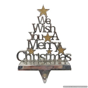 Espejo brillante pulido decoración de Navidad soporte de calcetín venta al por mayor montado en la pared interior soporte de calcetín de Navidad precio barato - Product Image 6