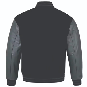 Veste universitaire unisexe OEM uniforme de baseball pour hommes avec manches en cuir polaire corps laine college Baseballjacket pour hommes expédition DDP - Product Image 6