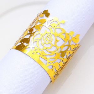 Top vente spirale galvanoplastie luxe rond de serviette salle à manger fête de mariage décoration métal demi-cercle Table rond de serviette - Product Image 5