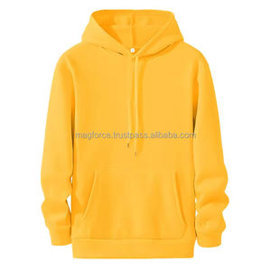 Sudadera con capucha Lisa amarilla brillante para hombre, Jersey de algodón cómodo, sudadera de lana suave, ropa de calle informal, traje cálido con capucha - Product Image 1