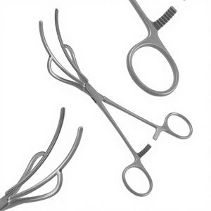 Pinzas para trasplante de hígado, instrumentos quirúrgicos manuales de acero inoxidable, fórceps reutilizables, fabricadas en Pakistán - Product Image 1