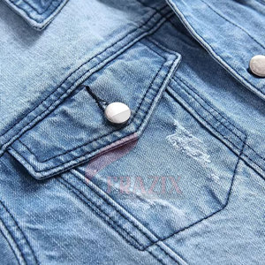 Nouveau design de veste en jean pour hommes veste d'hiver en jean de couleur unie streetwear veste en jean pour hommes - Product Image 3
