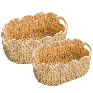 Panier élégant en jacinthe d'eau pour le rangement de luxe à la maison avec des détails tissés en fibre naturelle faits à la main - Product Image 5