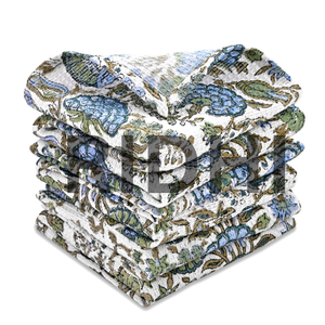 Essuie-tout en coton gaufré vert asperge, imprimé à la main, séchage rapide, absorbant, écologique, pour le nettoyage quotidien de la cuisine - Product Image 1