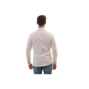 เสื้อเชิ้ตสีขาวทรงสลิมฟิตคอปกผ้าอ๊อกซ์ฟอร์ด