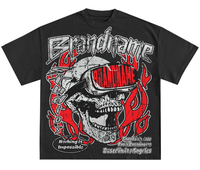 Yüksek kalite 100% pamuk ağır boy Tshirt özel 3D köpük puf baskı logosu T-shirt erkekler için Streetwear Tee erkekler T gömlek
