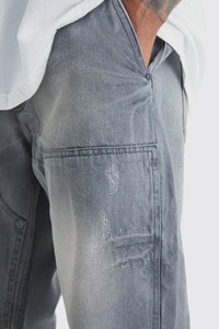 OEM/ODM 100% algodón transpirable ligero desteñido piedra lavada pantalones de mezclilla pierna recta Streetwear estilo holgado pantalones vaqueros - Product Image 2