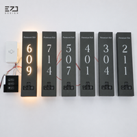 Panneau de porte personnalisé EZD avec numéros de chambre LED pour hôtel, avec boutons tactiles et indicateurs d'état de la chambre