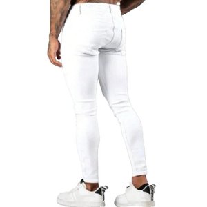 กางเกงยีนส์ผู้ชายสีขาวสไตล์วินเทจลำลอง ใส่สบาย แฟชั่น ยืดได้ ทรงสลิมฟิต ทรงตรง ระบายอากาศดี ปักลายเร็ว สำหรับฤดูร้อน - Product Image 6