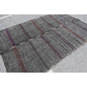 Alfombra Turca de 6x8.6 pies, Alfombra Kilim Vintage, Alfombra de Lana Gris Estilo Suroeste - Product Image 2