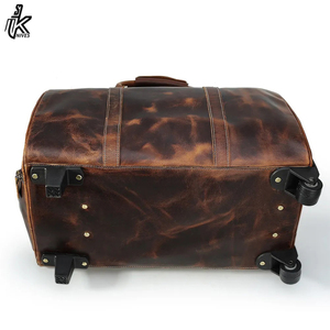 Maleta de viaje de cuero genuino marrón personalizada OEM, de lujo, para fin de semana, para hombre. - Product Image 5