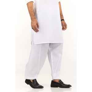 Shalwar Kameez Blanc Basique SH-CTN24-001, Robe Indienne de Style Pakistanais en Georgette, Salwar Cousu - Product Image 2