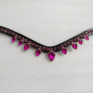 สายรัดคิ้วหนังคริสตัลวิบวับน้ำหนักเบาออกแบบได้ตามต้องการสำหรับการขี่ม้าบังเหียนแบบตะวันตก - Product Image 1