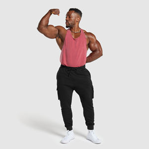 Débardeur personnalisé Concevez votre propre stringer Vêtements mi-lourds en éponge française délavée pour hommes - Product Image 6