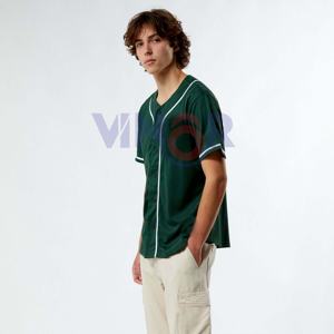Maillot de baseball pour hommes 100% polyester avec logo personnalisé - Parfait pour les uniformes d'équipe, les vêtements de sport et les vêtements décontractés, vente en gros disponible - Product Image 2