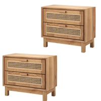 Armoire de rangement moderne en teck massif avec deux tiroirs décoratifs, design convertible, couleur personnalisée, meubles de salon