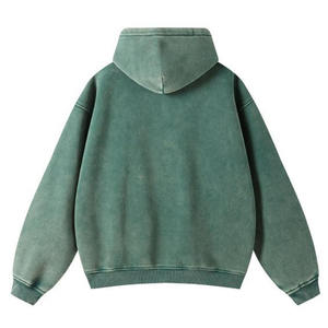 Sudaderas con Capucha Lavadas al Ácido Personalizadas al por Mayor para Hombre, Sudaderas con Capucha de Gran Tamaño con Cierre, Básicas, de Algodón Mezclado, de Alta Calidad - Product Image 2