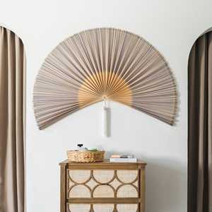 Ventilador de bambú gigante de granja, cabecero, ventilador de bambú grande con borla, decoración de pared de ventilador Oriental, frontones de pared rústicos para su hogar - Product Image 4