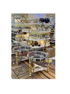 Plato de frotamiento de acero inoxidable de diseño fabuloso con soporte de Color blanco de hierro, calentador de alimentos, plato de frotamiento para uso en eventos y fiestas - Product Image 6