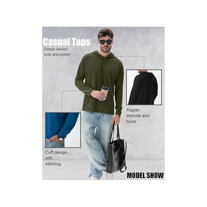 Sudadera con Capucha para Hombre, Invierno, Manga Larga, Ligera, Corte Regular, con Cordón, Deportiva, Informal, para Gimnasio, Correr, Entrenamiento, 100% - Product Image 3