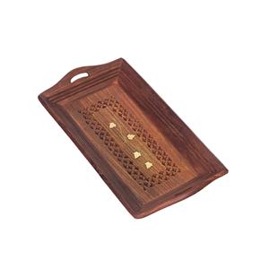 Solid Wooden Plates Engraved Round Wood <b>Dinner</b> Serving Acacia Round <b>Tray</b> Wood - Product Image 6