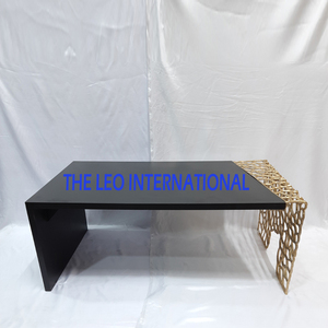 Mesa de centro chapada en oro Acero inoxidable Metal Hogar Hoteles Muebles Accesorios Mesa de forma redonda - Product Image 4
