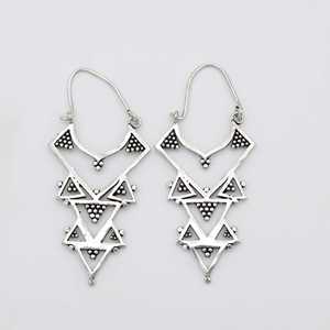 Exclusif Triangle 925 Boucles d'oreilles en argent sterling Femmes Mode Boucles d'oreilles fines Bijoux - Product Image 1