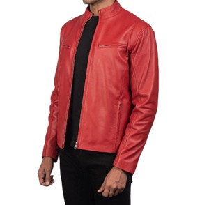 Chaqueta de cuero personalizada para hombre, de invierno, corte ajustado, transpirable, con cremallera, estilo motero, informal, para exteriores, a la moda. - Product Image 3